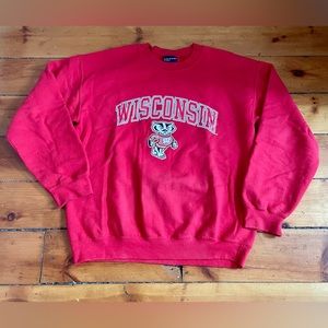 Red Wisconsin Badgers Crewneck Sweatshirt